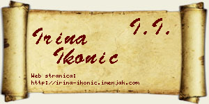Irina Ikonić vizit kartica